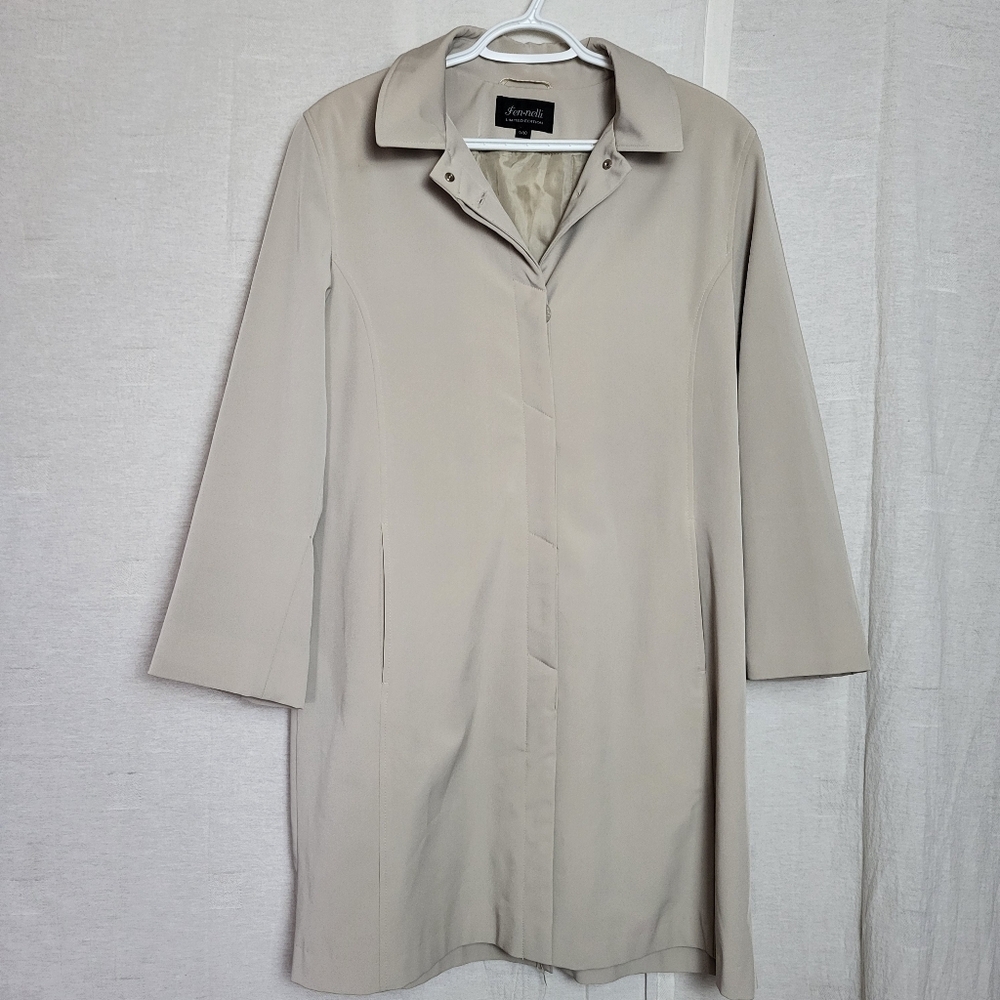 Fen-Nelli Limited Edition Women's Beige Lightweight Trenchcoat Long Jacket